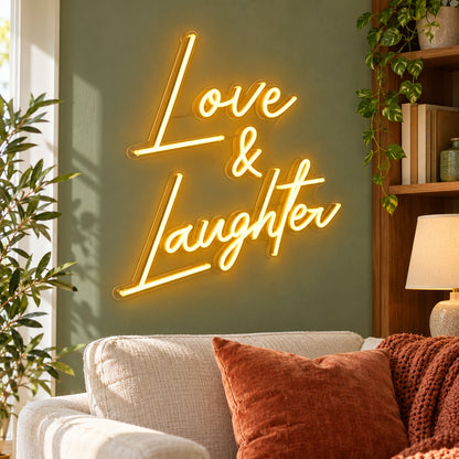 Love & Laughter LED Neon Sign - lifestyle view