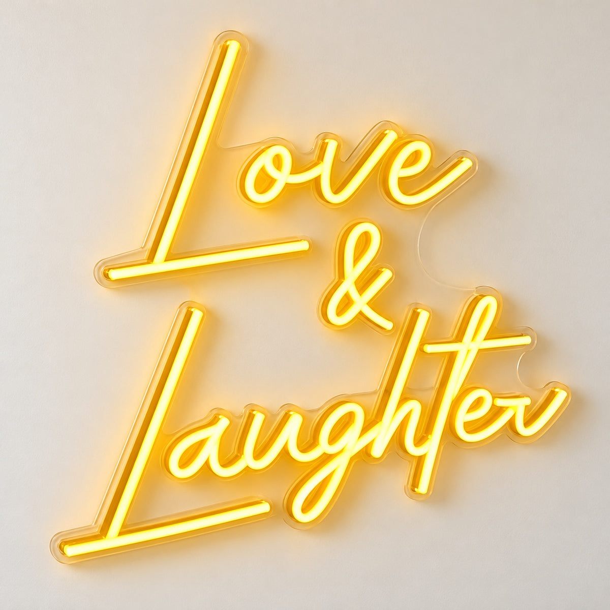 Love & Laughter LED Neon Sign - natural light view