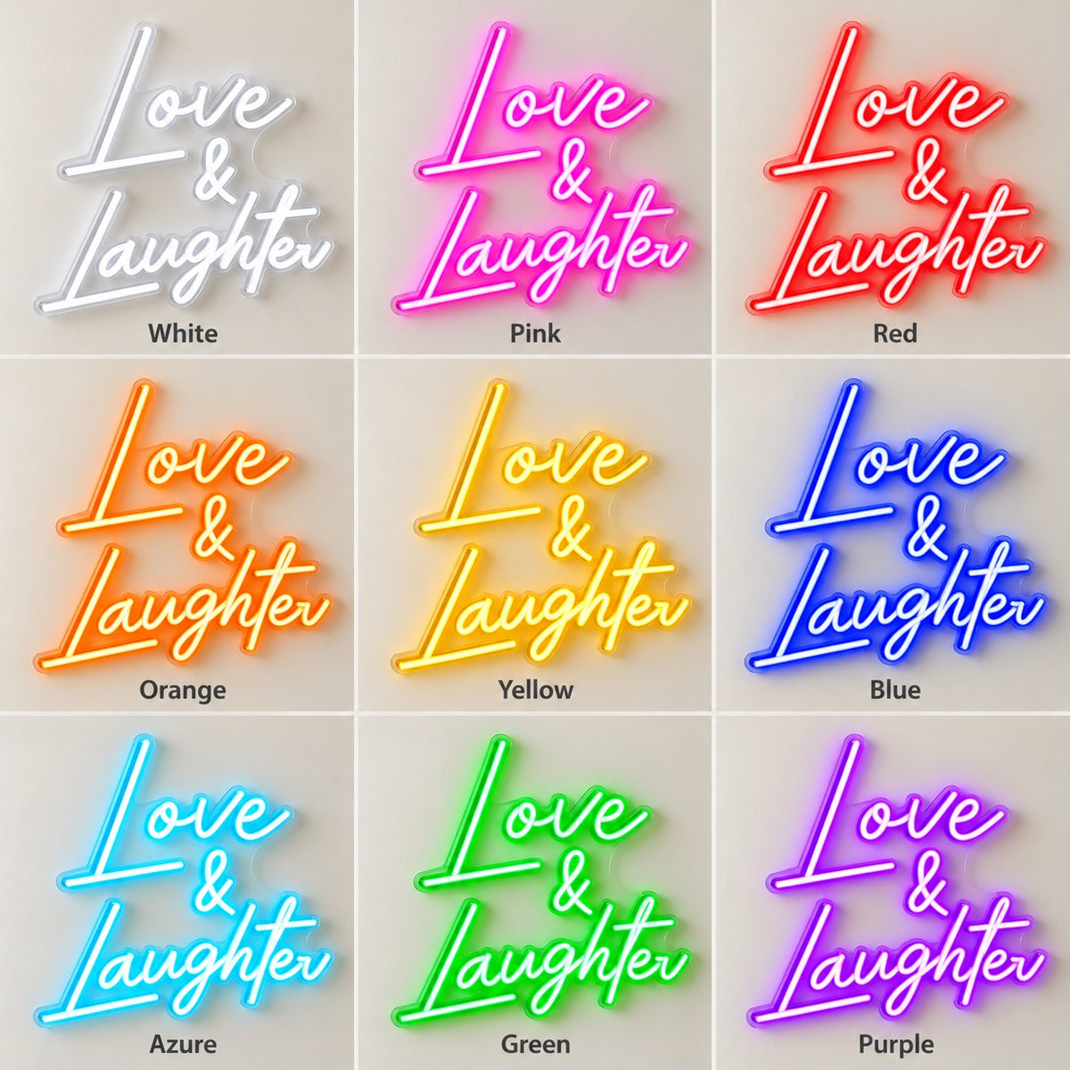 Love & Laughter LED Neon Sign - nine-color grid