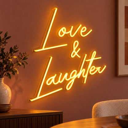 Love & Laughter LED Neon Sign - advertising view