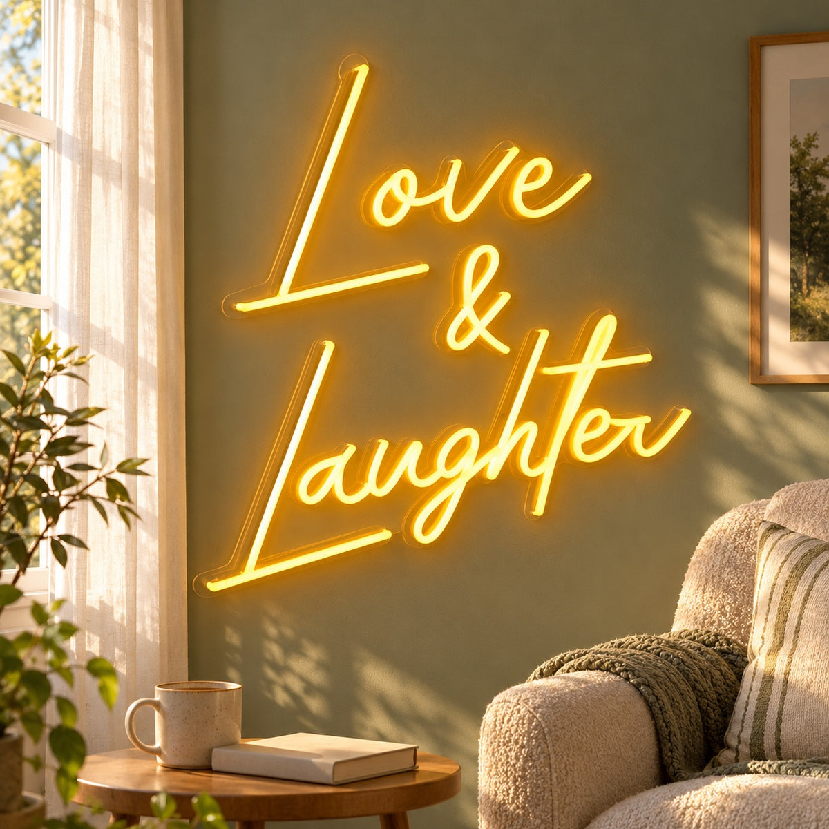 Love & Laughter LED Neon Sign - lifestyle view