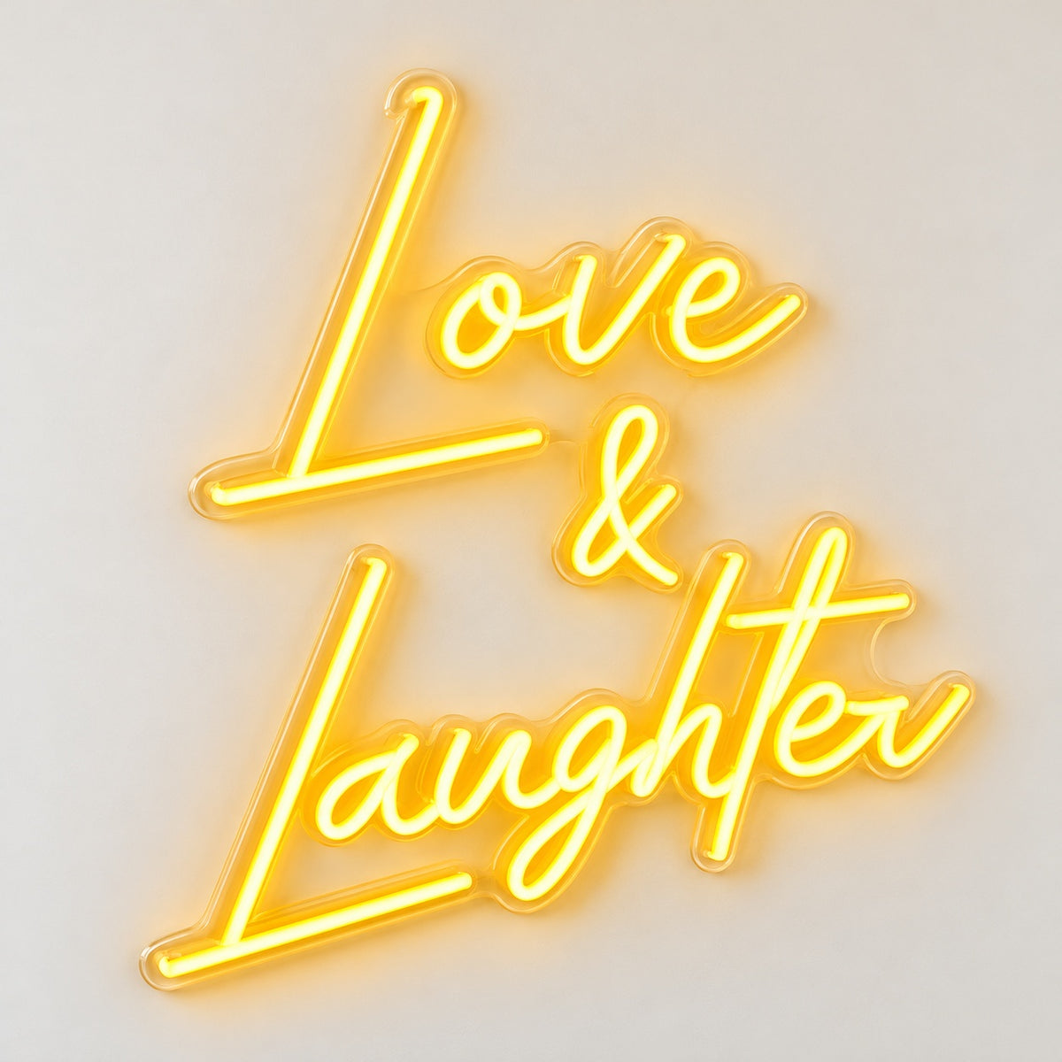 Love & Laughter LED Neon Sign - natural light view