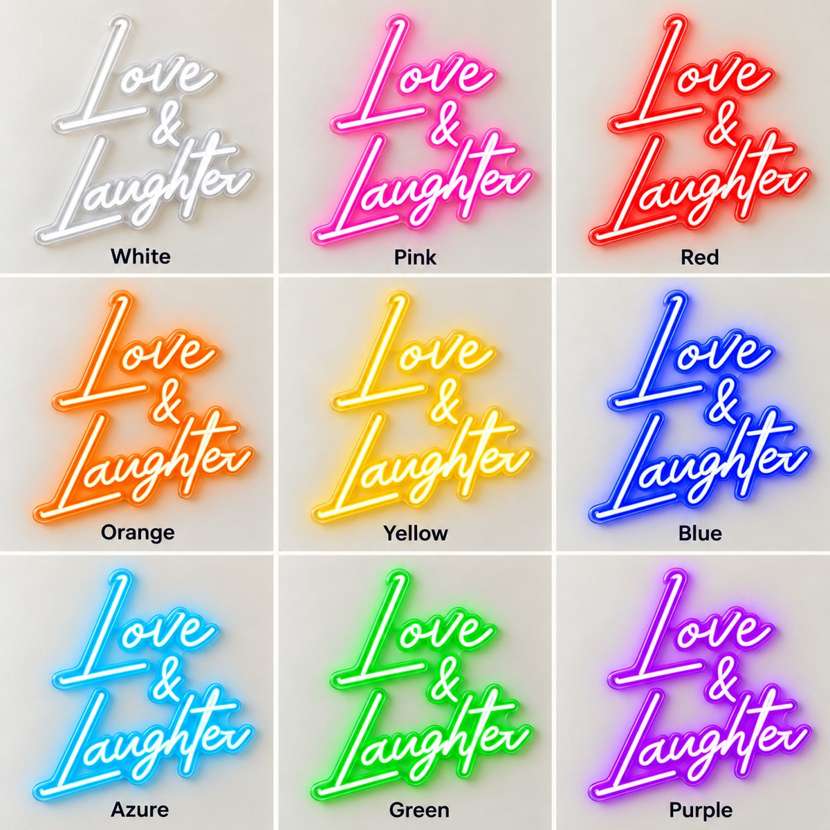 Love & Laughter LED Neon Sign - nine-color grid