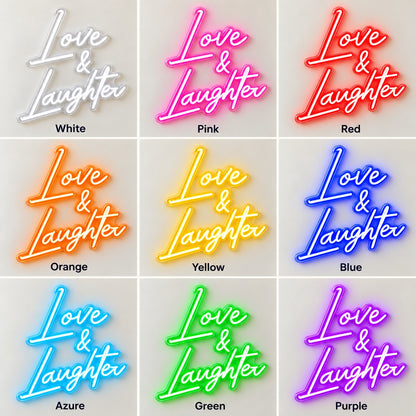 Love & Laughter LED Neon Sign - nine-color grid