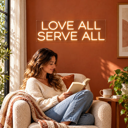 Love All Serve All LED Neon Sign - lifestyle view