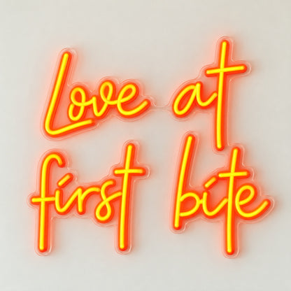 Love At First Bite LED Neon Sign - natural light view