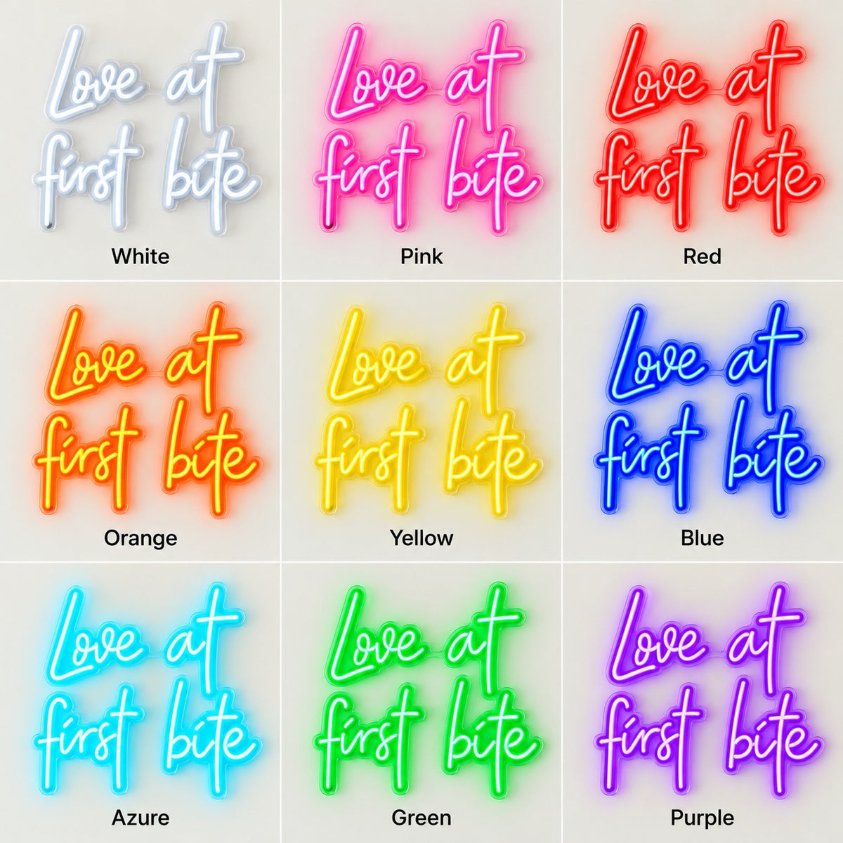 Love At First Bite LED Neon Sign - nine-color grid