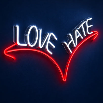 Love Hate LED Neon Sign - product hero