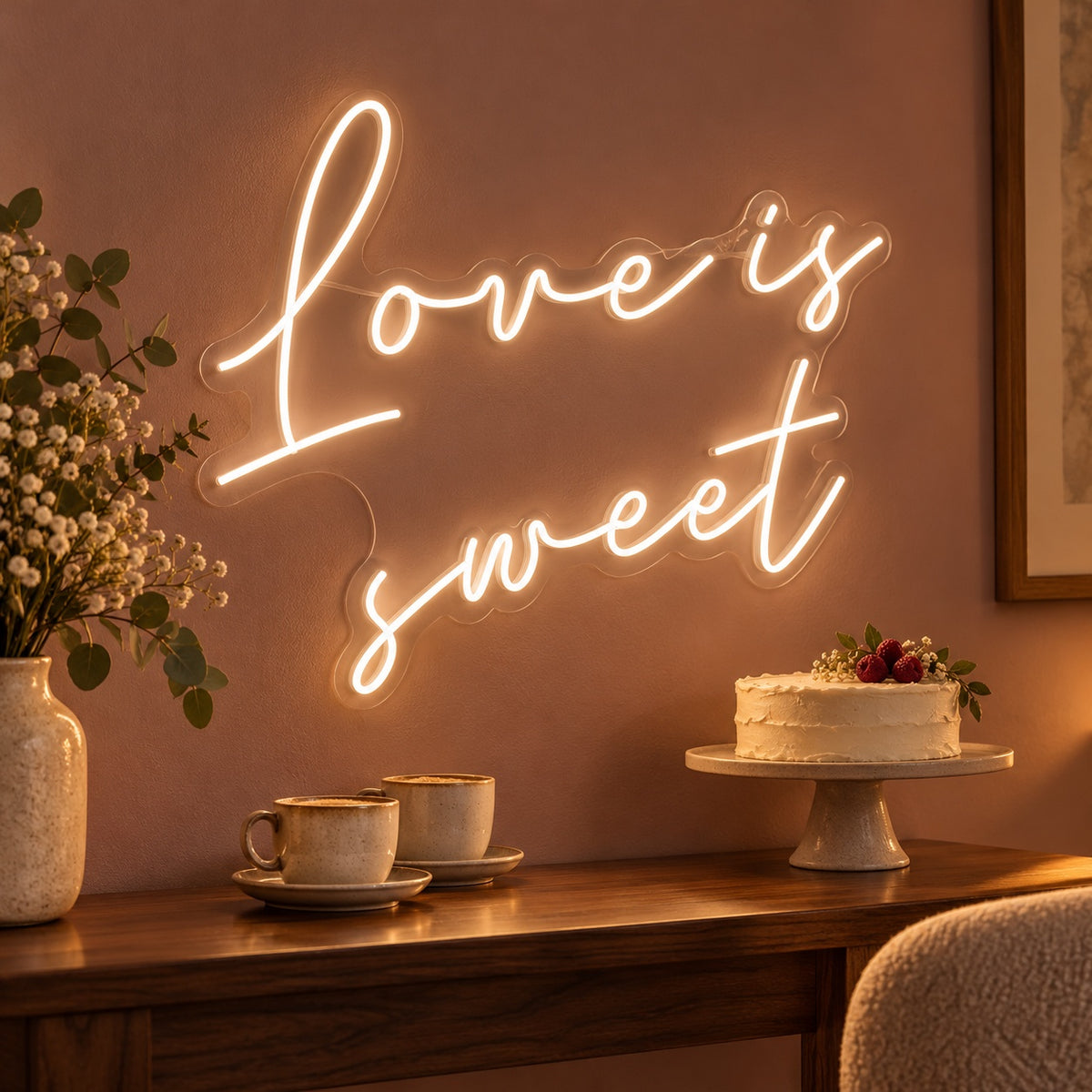 Love Is Sweet LED Neon Sign - advertising view