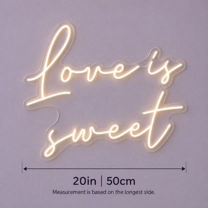 Love Is Sweet LED Neon Sign - size guide