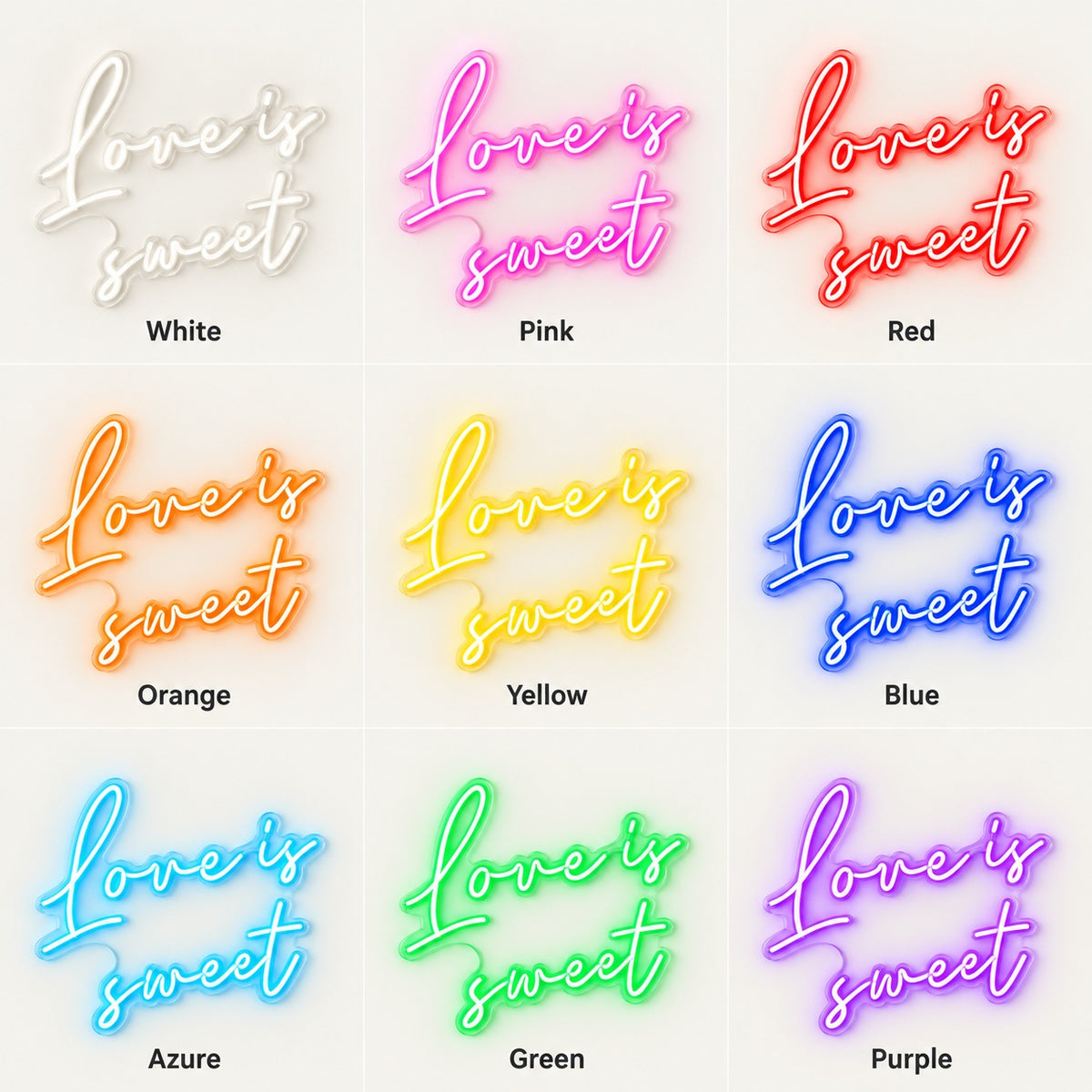 Love Is Sweet LED Neon Sign - nine-color grid