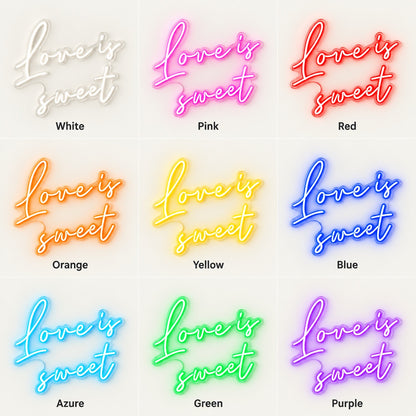 Love Is Sweet LED Neon Sign - nine-color grid