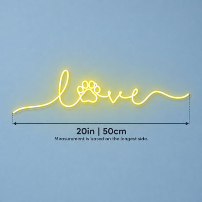 Love LED Neon Sign - size guide