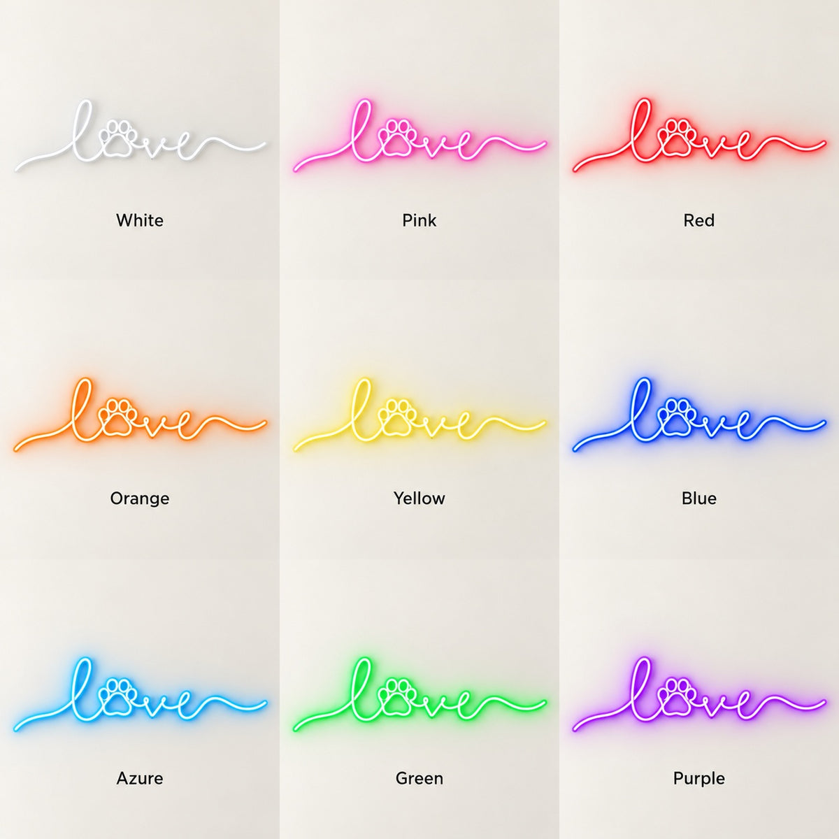 Love LED Neon Sign - nine-color grid