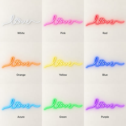 Love LED Neon Sign - nine-color grid