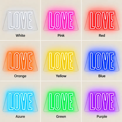 Love LED Neon Sign - nine-color grid