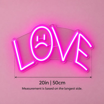 Love LED Neon Sign - size guide
