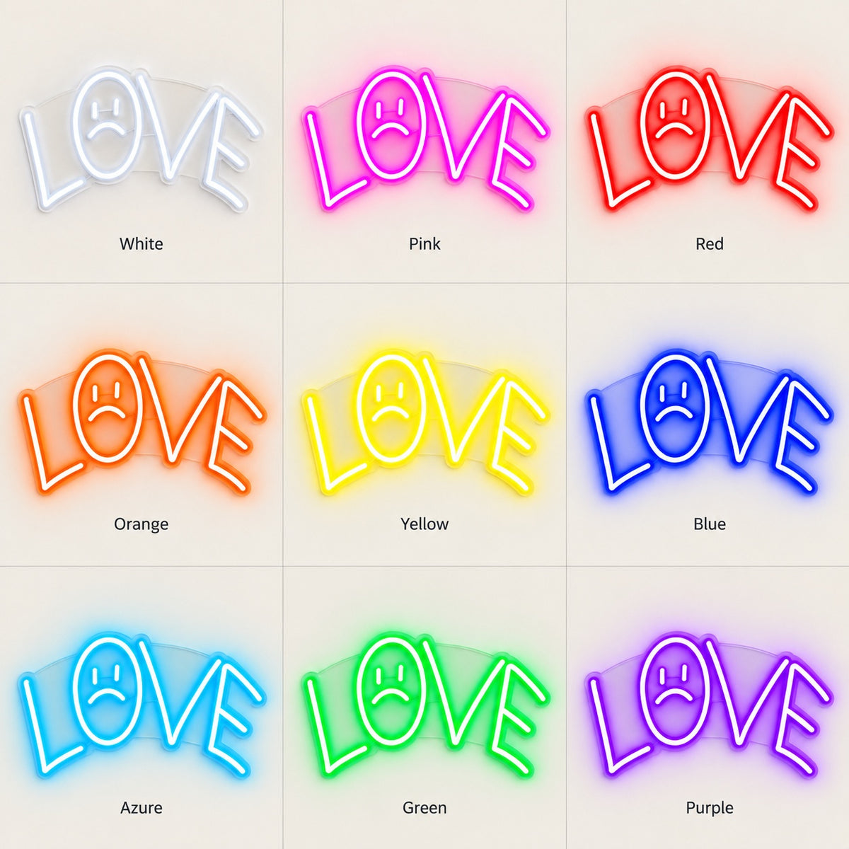 Love LED Neon Sign - nine-color grid