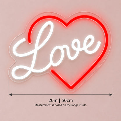 Love LED Neon Sign - size guide