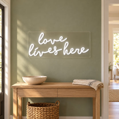 Love Lives Here LED Neon Sign - lifestyle view