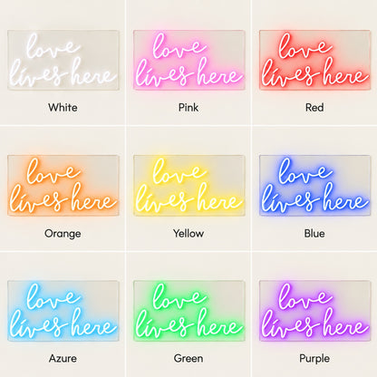 Love Lives Here LED Neon Sign - nine-color grid