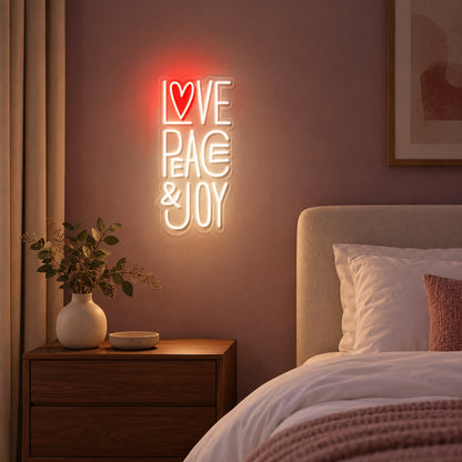 Love Peace & Joy LED Neon Sign - advertising view