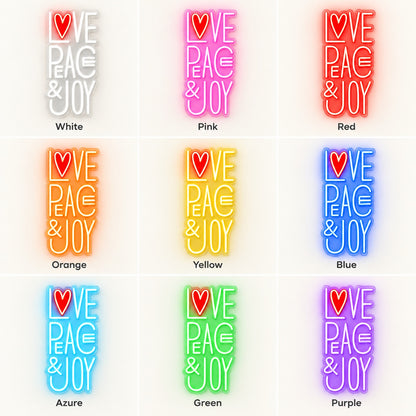 Love Peace & Joy LED Neon Sign - nine-color grid