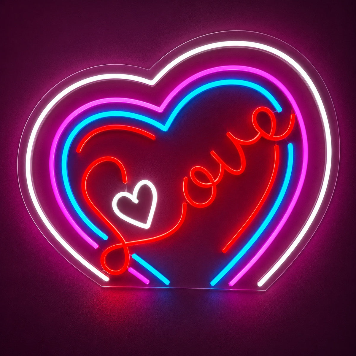 Love Rainbow Heart LED Neon Sign - product hero