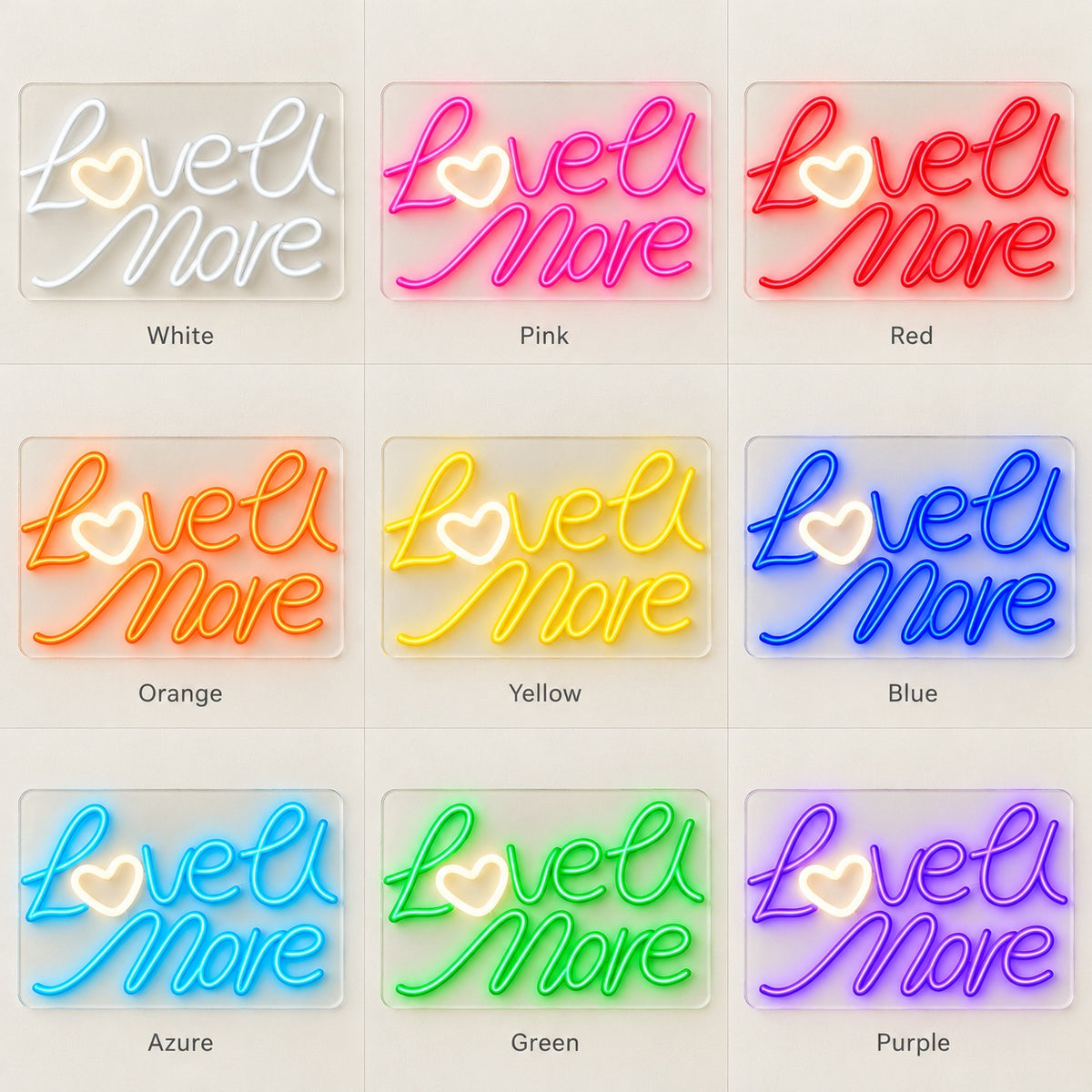 Love U More LED Neon Sign - nine-color grid