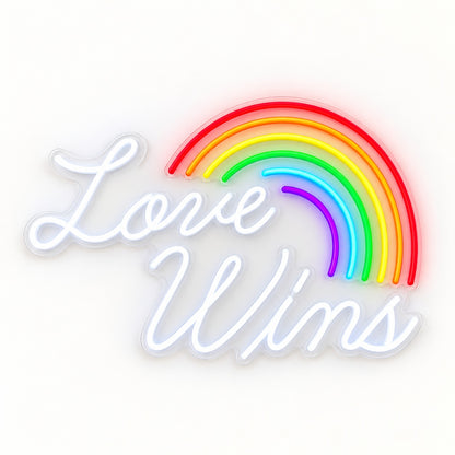 Love Wins LED Neon Sign - natural light view
