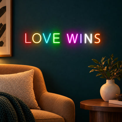 Love Wins LED Neon Sign - advertising view