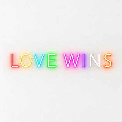 Love Wins LED Neon Sign - natural light view