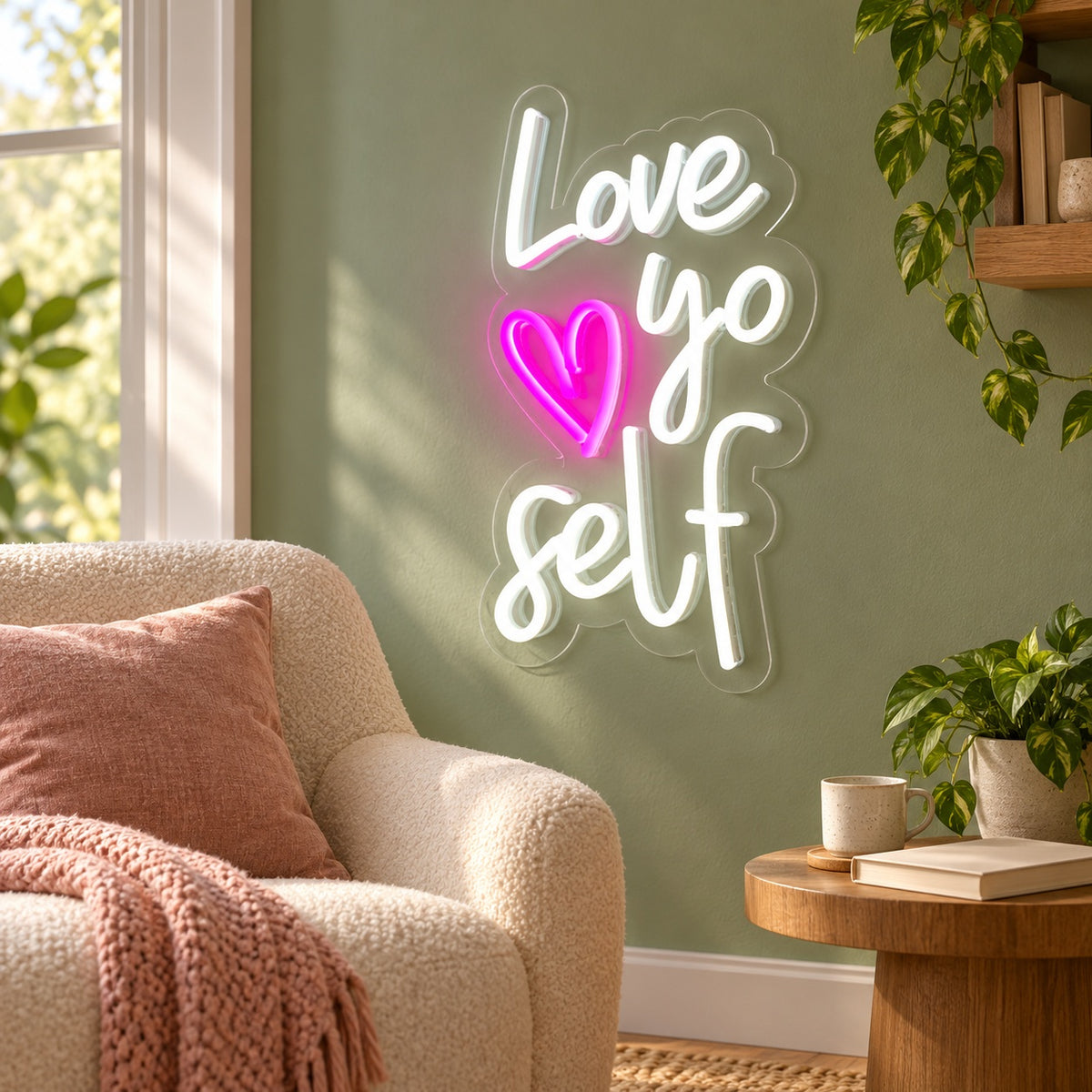 Love Yo Self LED Neon Sign - lifestyle view