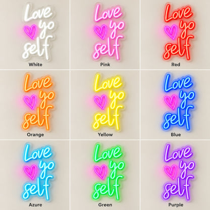 Love Yo Self LED Neon Sign - nine-color grid
