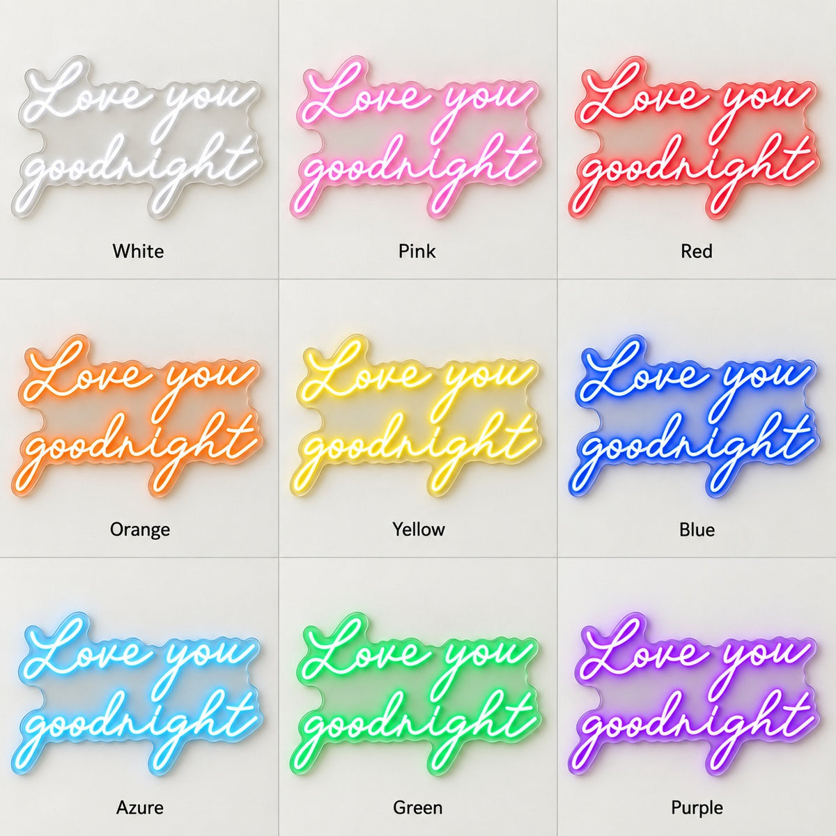 Love You Goodnight LED Neon Sign - nine-color grid
