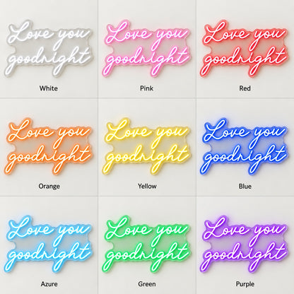 Love You Goodnight LED Neon Sign - nine-color grid