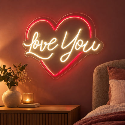 Love You LED Neon Sign - advertising view