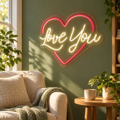 Love You LED Neon Sign - lifestyle view