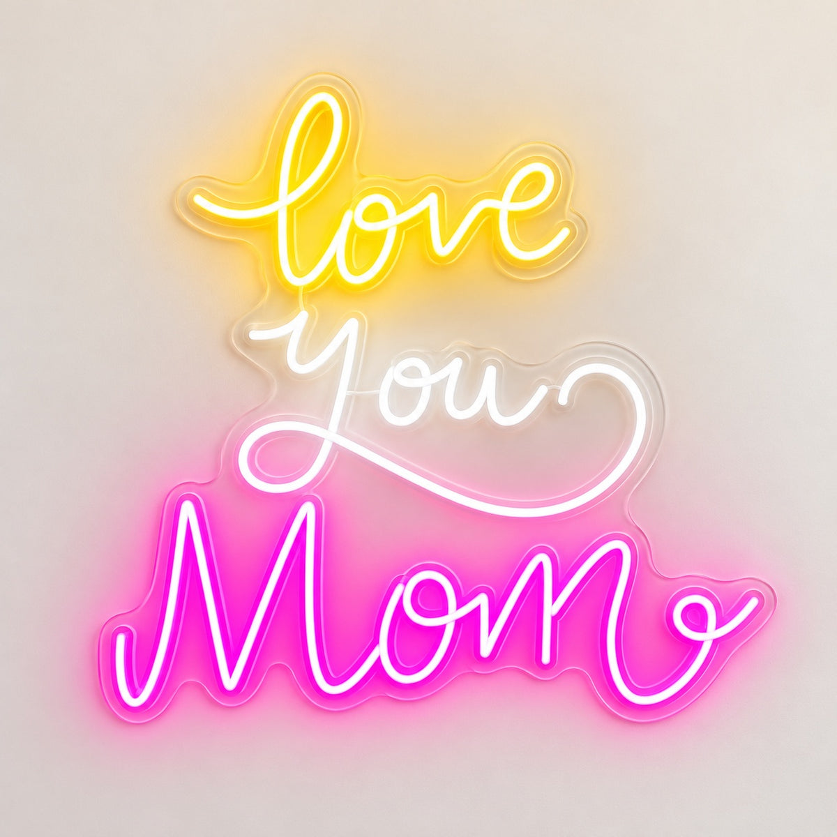 Love You Mom LED Neon Sign - natural light view