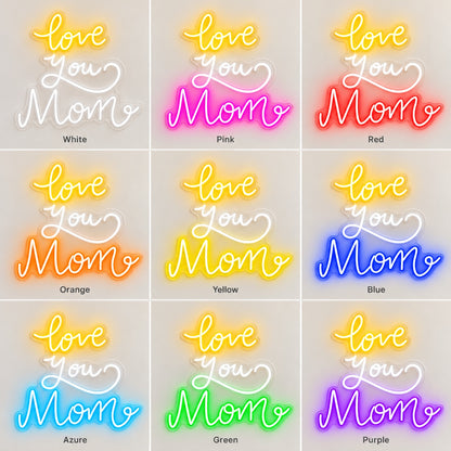 Love You Mom LED Neon Sign - nine-color grid