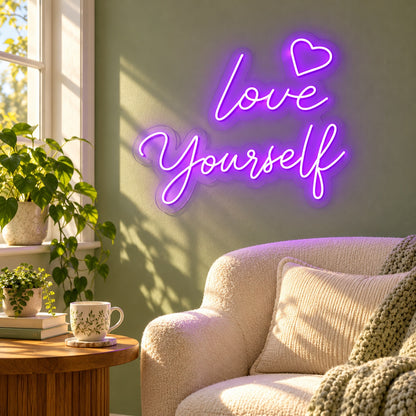 Love Yourself LED Neon Sign - lifestyle view
