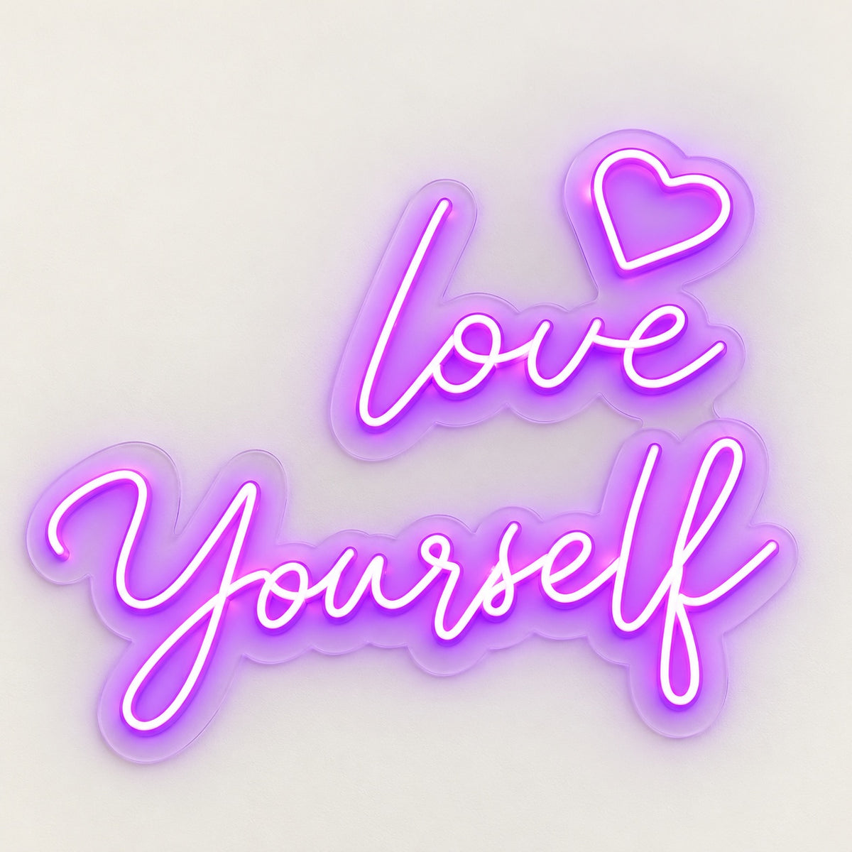 Love Yourself LED Neon Sign - natural light view