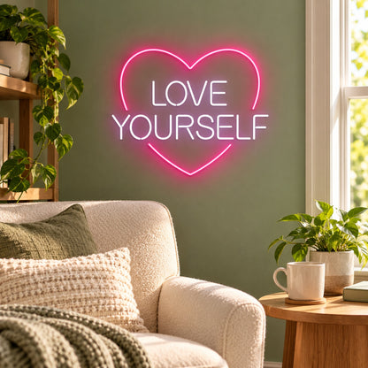 Love Yourself LED Neon Sign - lifestyle view