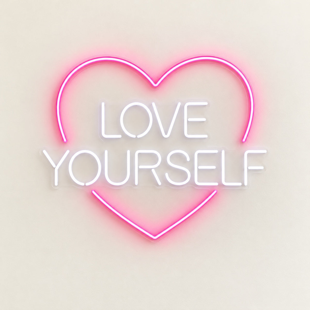 Love Yourself LED Neon Sign - natural light view