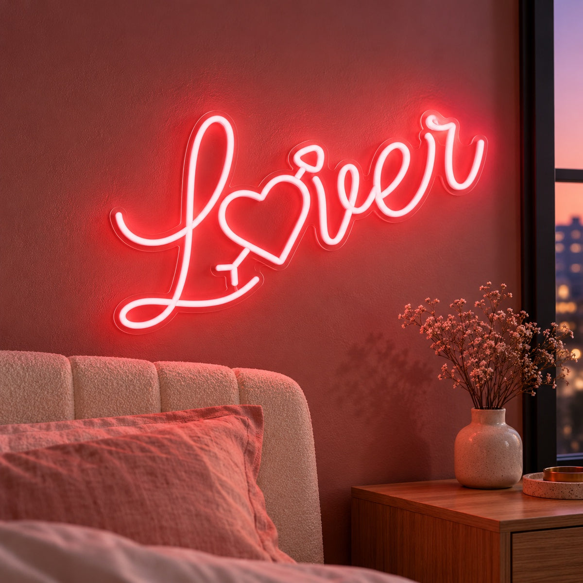 Lover LED Neon Sign - advertising view