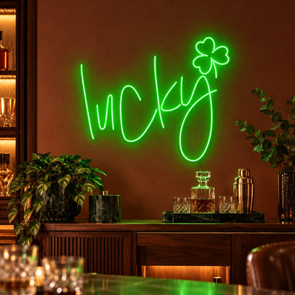Lucky LED Neon Sign - advertising view