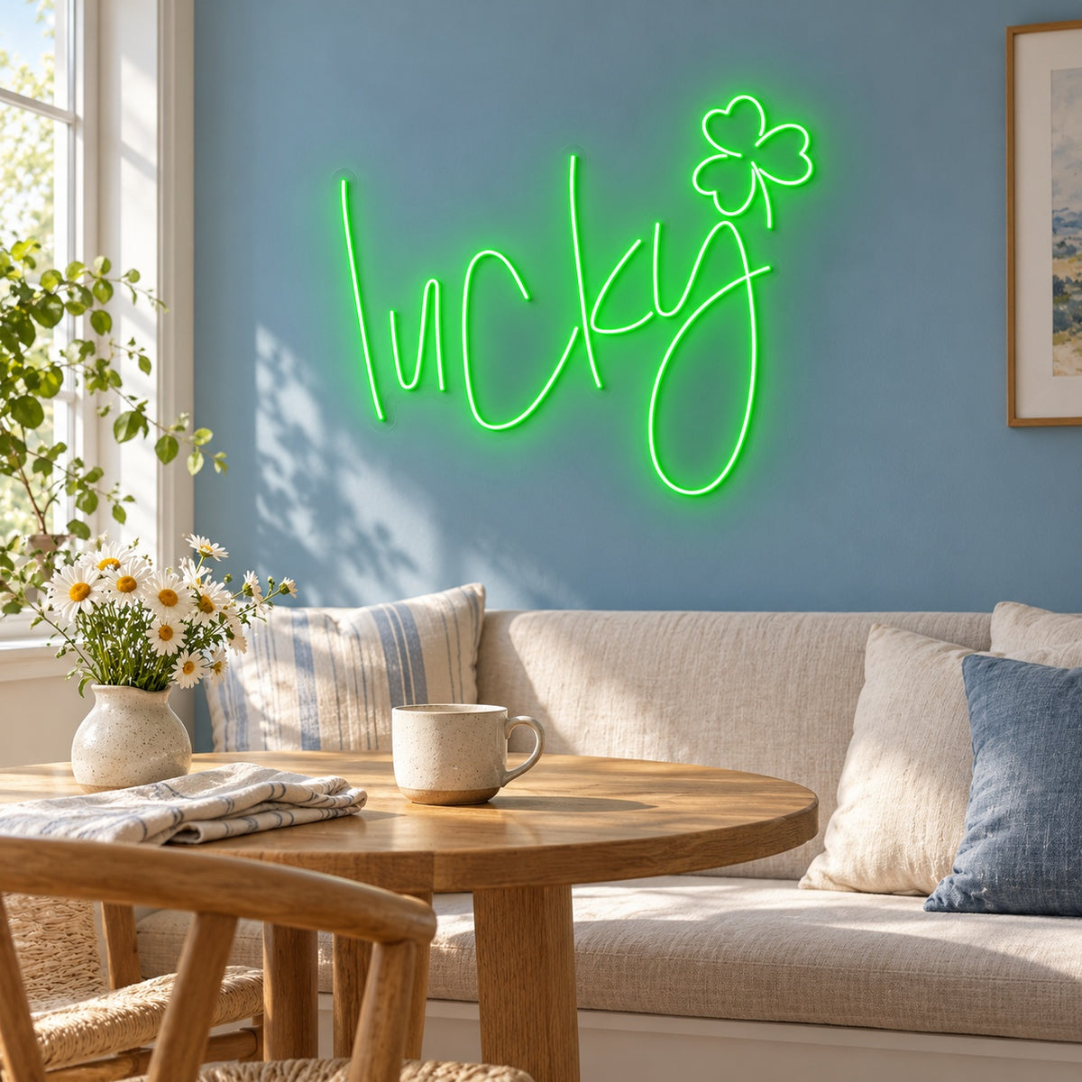 Lucky LED Neon Sign - lifestyle view