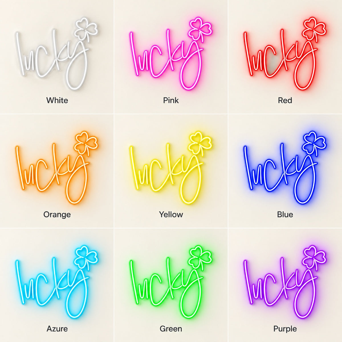 Lucky LED Neon Sign - nine-color grid