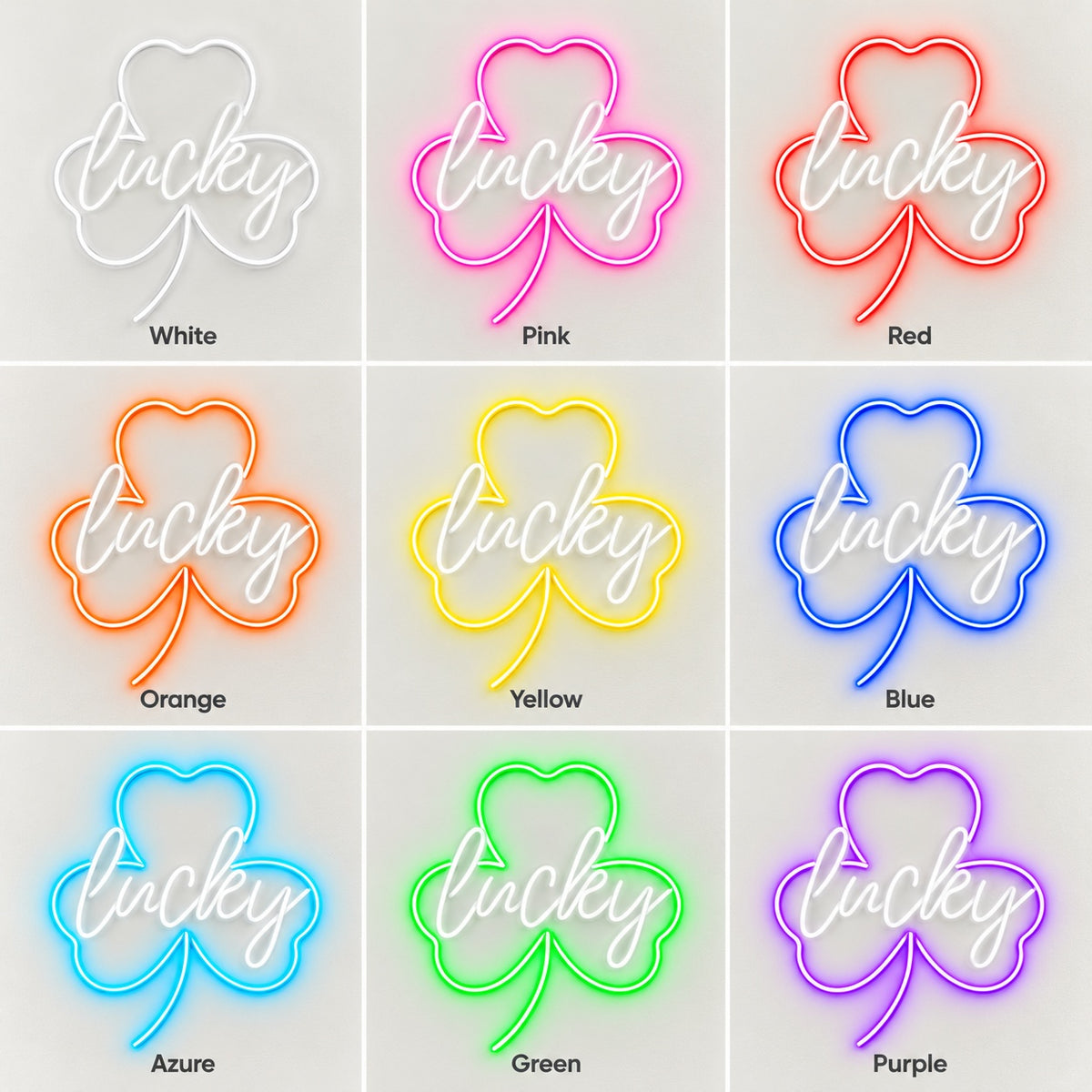Lucky LED Neon Sign - nine-color grid