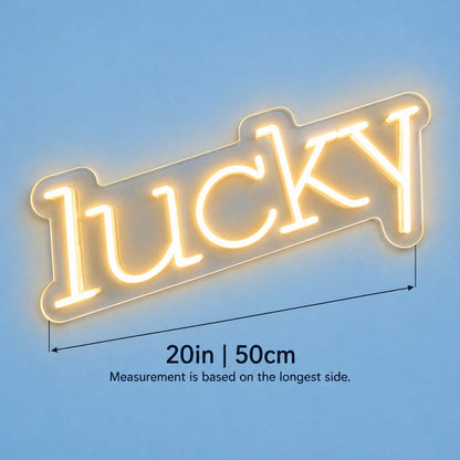 Lucky LED Neon Sign - size guide
